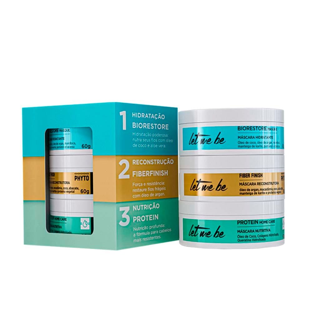 Kit Cronograma Capilar Bio. Fiber. e Protein Let Me Be 60g