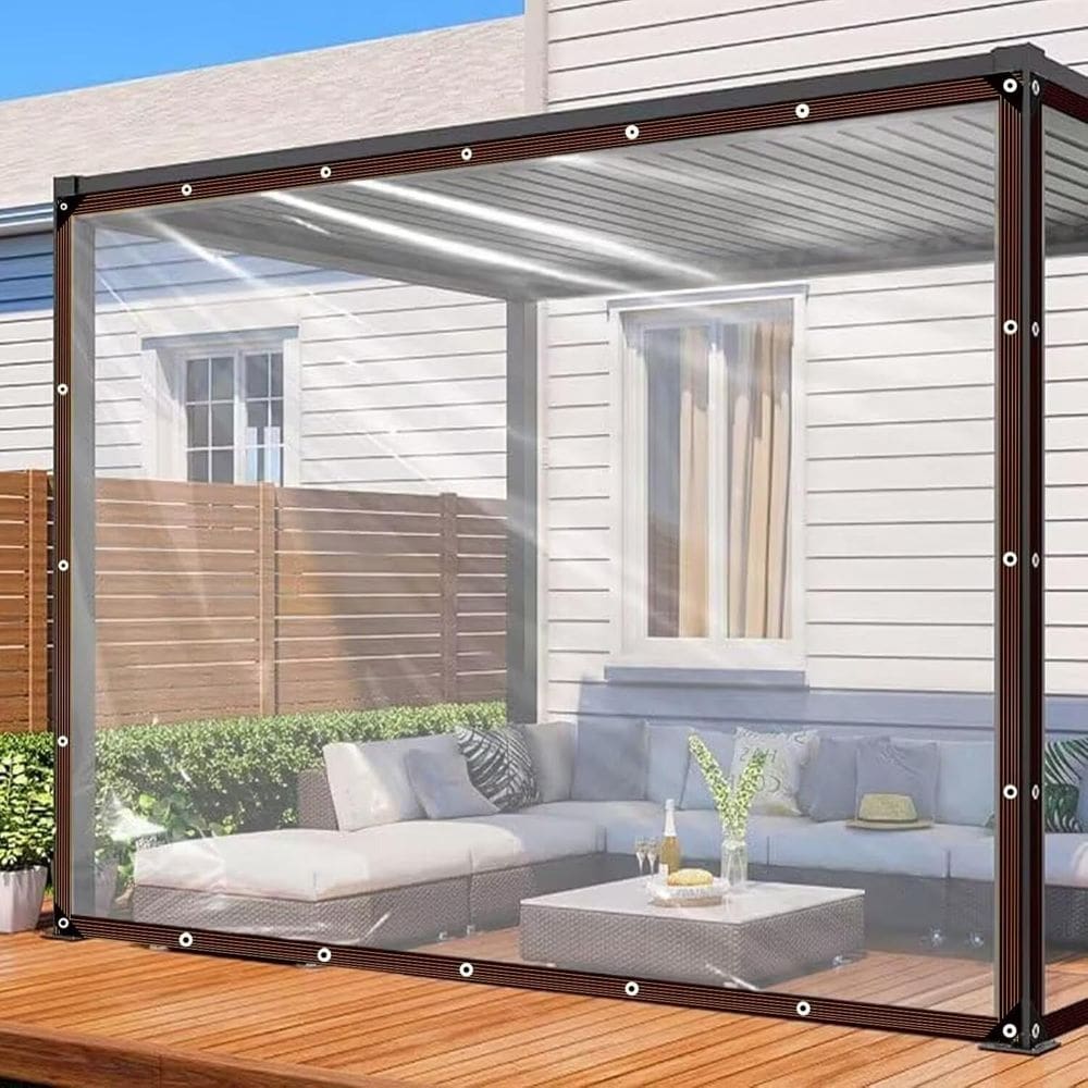 Lona transparente ADRUEKMV Heavy Duty Impermeável de Plástico de 2,4 x 4,3 m