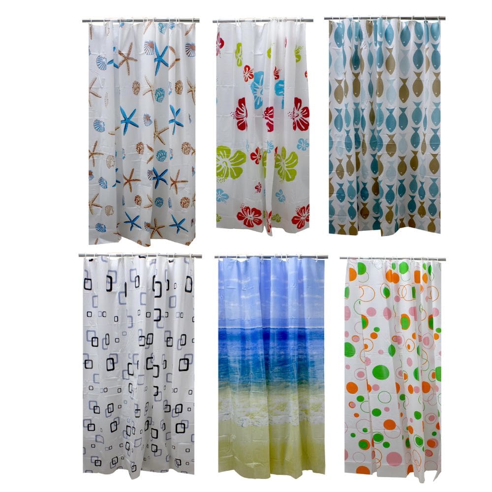 Cortina Box Banheiro Antimofo Pvc Impermeável 12 Ganchos