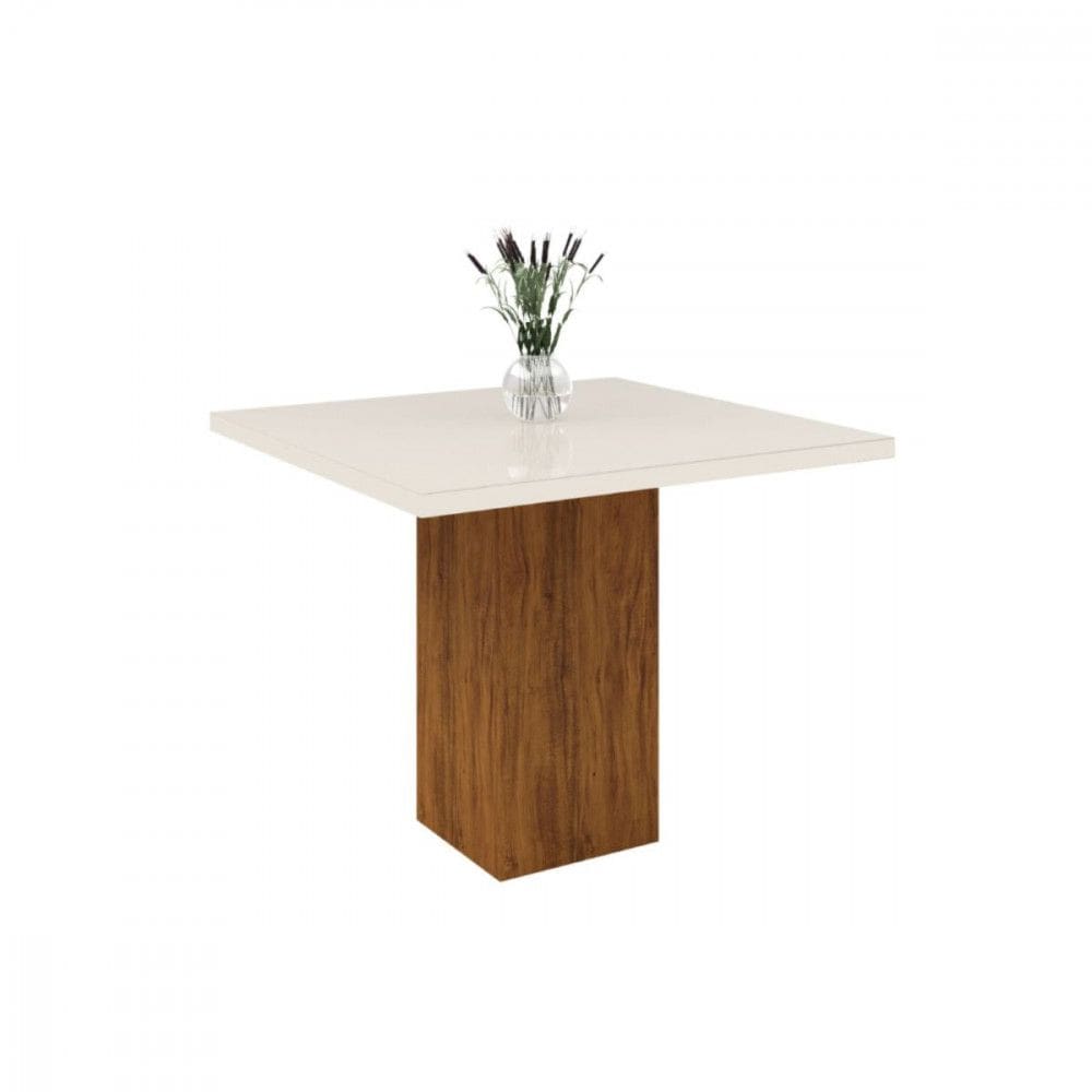 Mesa De Jantar Londres 90cm x 90cm Imbuia/Blonde Off White Viero