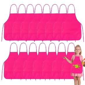 Aventais infantis PLULON, 30 peças para pintar, batas artísticas, rosa vermelha