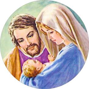 Painel Redondo 3D Sublimado Religioso Maria E Jesus Frd-4539