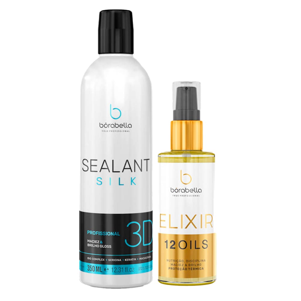 Bórabella Elixir 12 Óleos Reparador 60ml e Selagem 3D 350ml