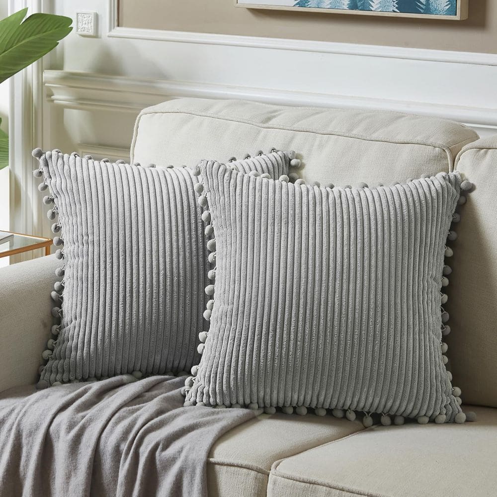 Capas de almofadas decorativas Fancy Homi Neutral Grey x2