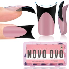 Nail Tips NOVO OVO Black French Tip Full Cover x150 unidades