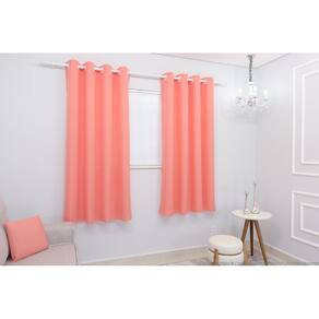 Cortina Lana Salmão Oxford 300X180 Para Sala/Quarto