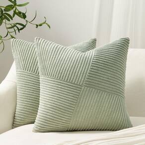 Capas de almofada Topfinel SageGreen Corduroy 65x65cm x2