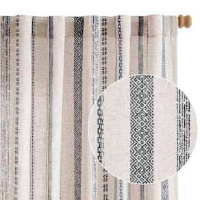 Cortinas jinchan Linen Blend Boho 160x160cm para sala de estar