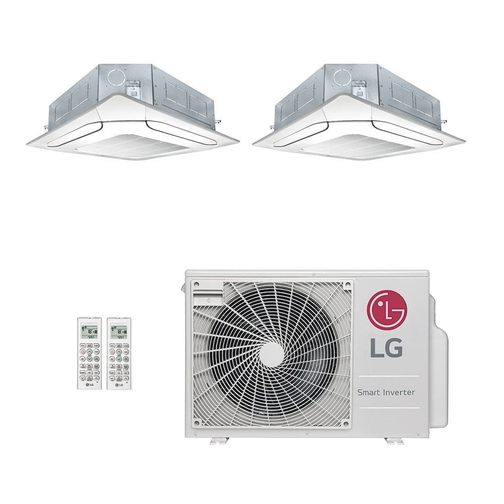Ar-Condicionado Multi Split Inverter LG 18.000 (2x Evap Cassete 4 Vias 9.000) Quente/Frio 220V