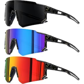 Óculos de sol AWGSEE Baseball para crianças, pacote com 3, proteção UV400