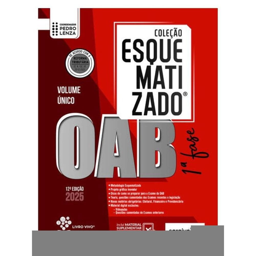 Coleção Esquematizado - Oab 1ª Fase - Volume Único - 12ª Edição 2025