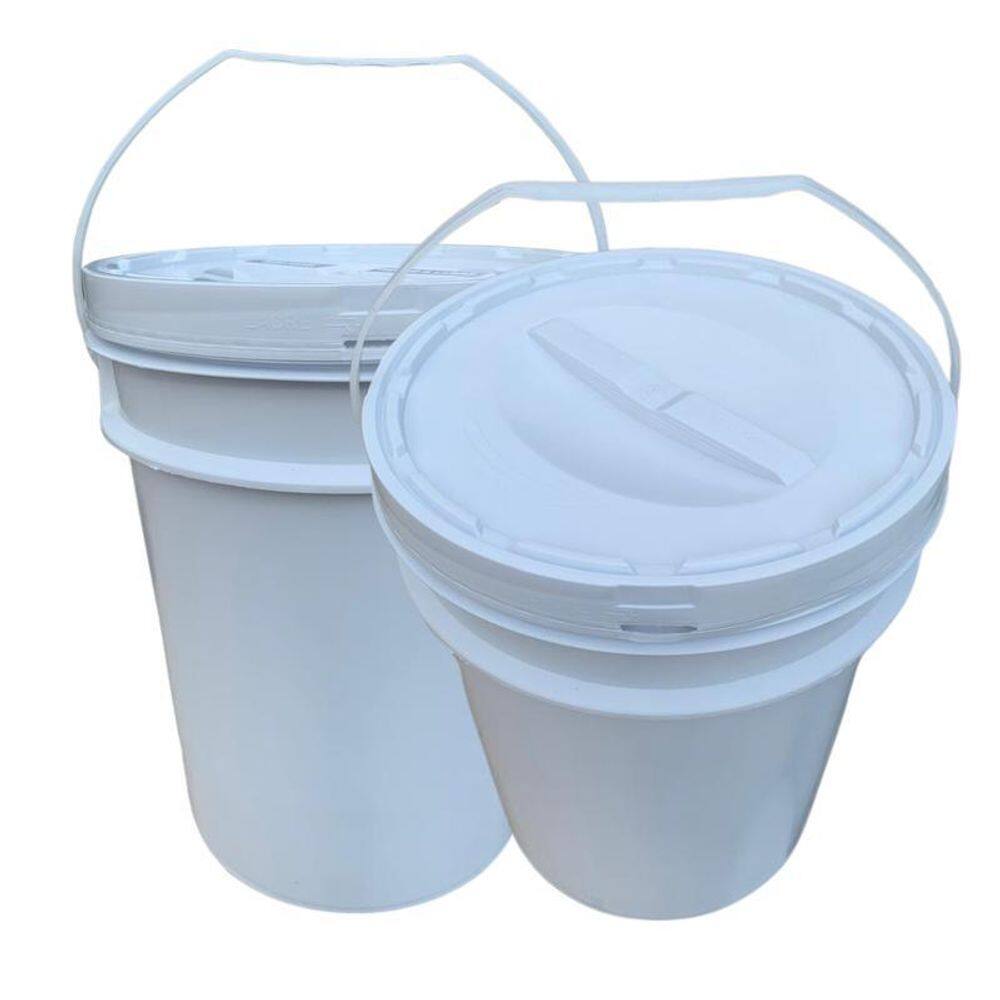 Balde Plástico 20L Tampa Rosqueavel Para Gato - Kit 2 Pçs