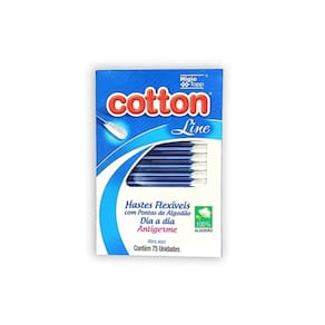 Cotonete Cotton Line 75 Unidades 100% Algodão