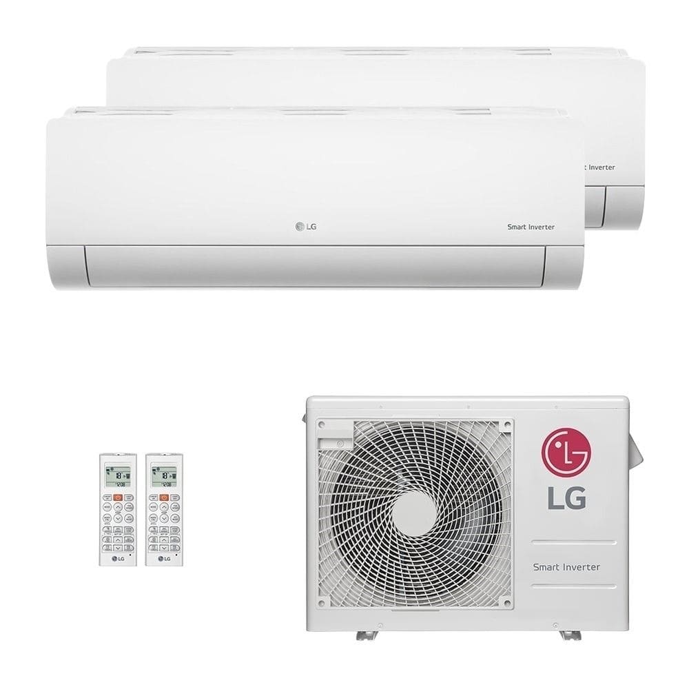 Ar-Condicionado Multi Split Inverter LG 21.000 (1x Evap HW 12.000 + 1x Evap HW 18.000) Quente/Frio 220V