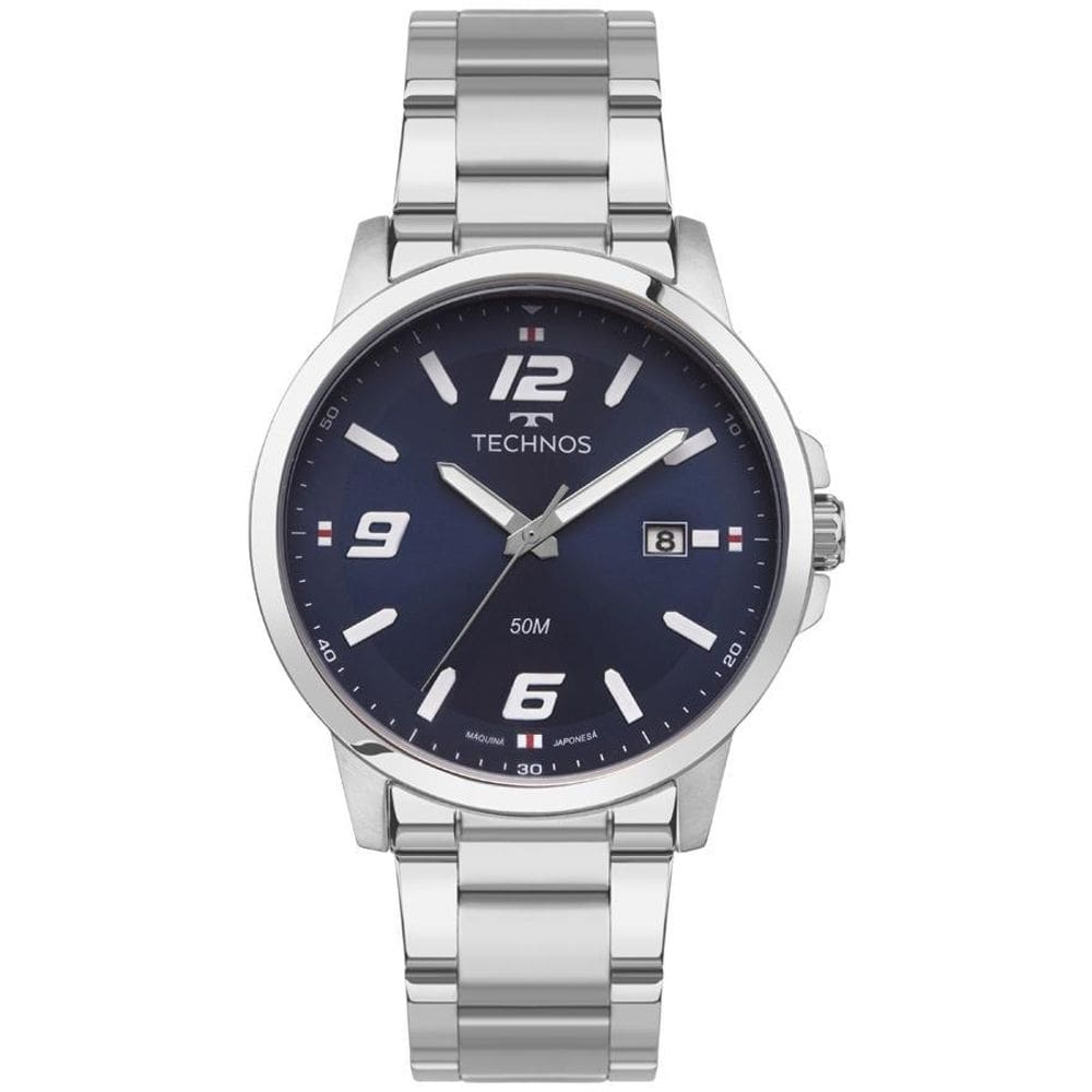 Relógio Technos 2315Lav/1A 2315Lav 1A Aço Inox Prateado Azul