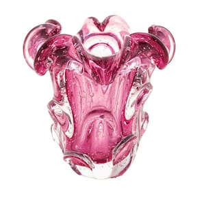 Vaso de Vidro Italy Rosa 11,5cm x 13cm - Lyor
