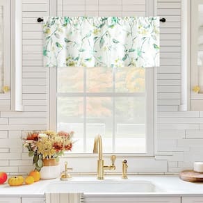 Cortinas Valance VOGOL Birds Print Linho texturizado 60x45cm verde