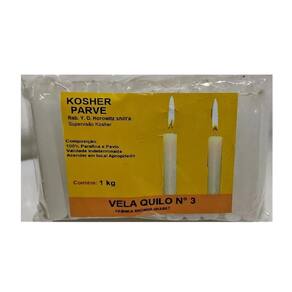 Vela Brilho Parve Kosher Numero 3 Pacote 1 Kg
