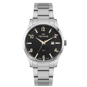 Relógio Technos 2115Tze/1P Prateado Aço Inox Preto 2115Tze