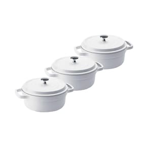 Kit Caçarola Hercules Ceramico Indução Branca 3L + 3L + 3L
