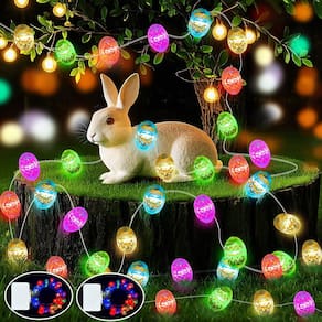 String Lights ZGWJ Easter Eggs 16 pés 50 LED para exterior/interior