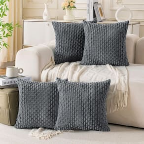 Conjunto de 4 capas de almofada Cozoomy, 40x40cm, cinza