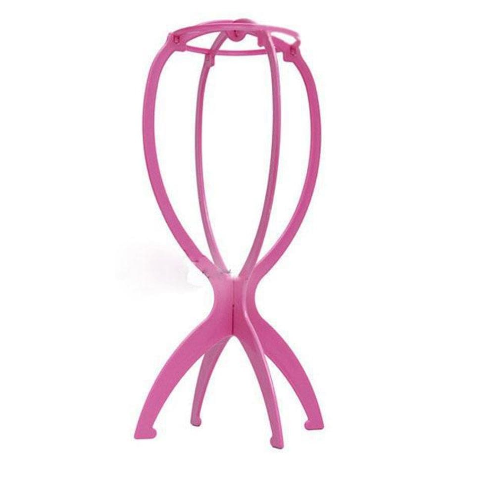Suporte Para Peruca Em Plástico Rosa