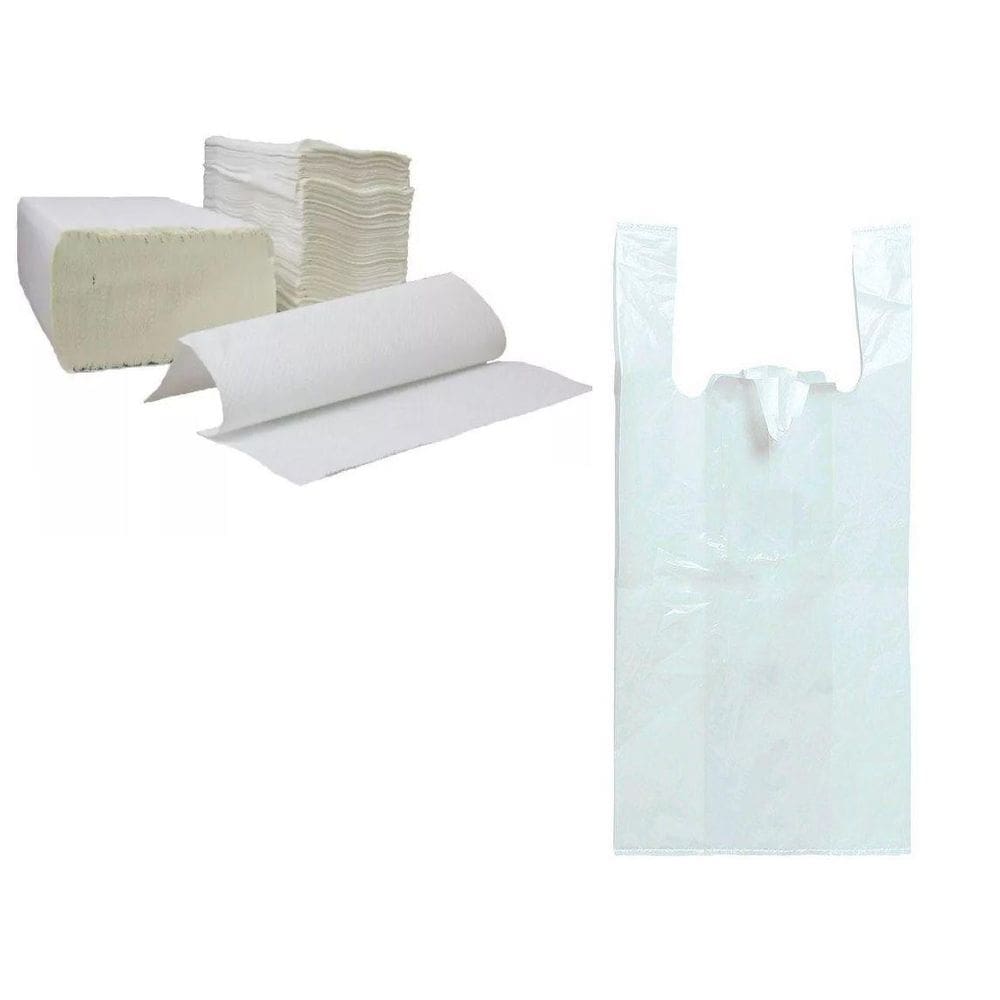Papel Toalha Interfolhado Branco C/6.000/Sacola Branca 60X75