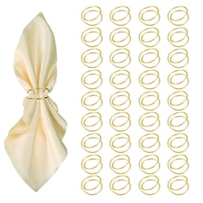 Anéis de guardanapo FORESRUM Gold Metal Spiral 36 unidades