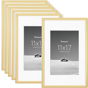 Conjunto de 6 porta-retratos Picture Frame Fun Memories para fotos de 11 x 17 em ouro