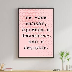 Quadro Se Você Cansar Aprenda A Descansar 60X40Cm Preta