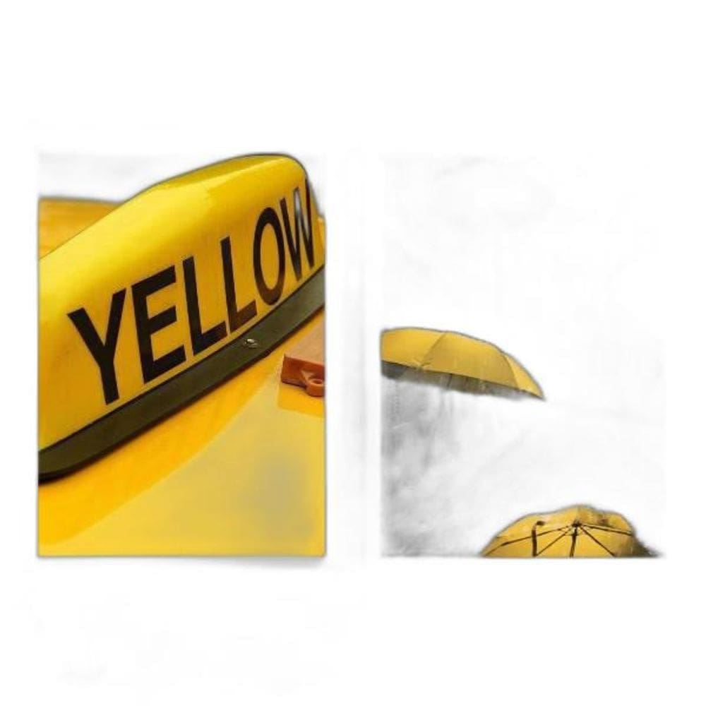 Kit 2 Quadros Decorativos Fotografias Yellow 45X34Cm