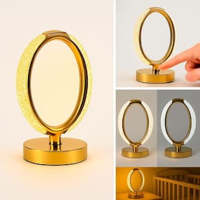 Luminária Mesa Abajur Decorativo Efeito Cristal Dourado