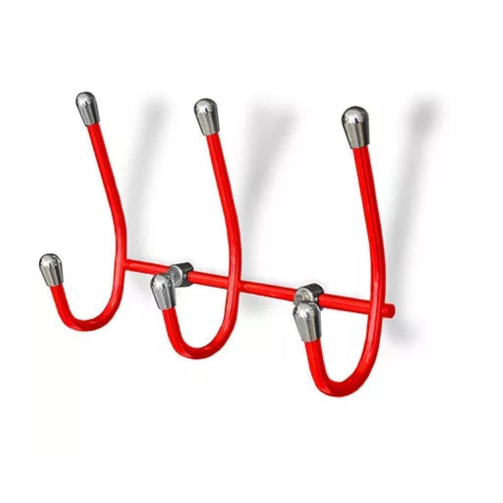 Cabide Triplo Vermelho Para Fixacao 180X130X65Mm Jomer