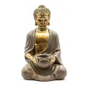 Estátua Buda Decorativo Hindu Poliresina Porta Vela 23 X 12