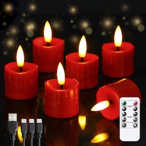 Velas de chá recarregáveis sem chama Yeelida 6 unidades