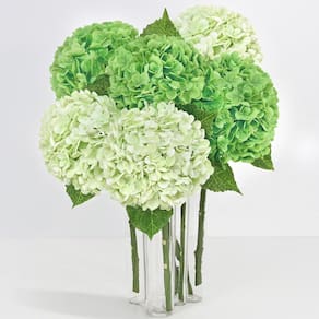 Flores artificiais Yastouay Real Touch Hydrangea x6 verde claro