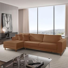 Sofá Cronos Veludo 4lug Chaise Lado Esquerdo Meu Sofá Online B020 Veludo Terra