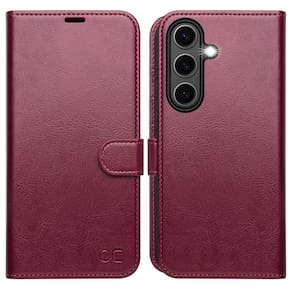 Capa tipo carteira OCASE compatível com Galaxy S25 6.2" 2025 Burgundy