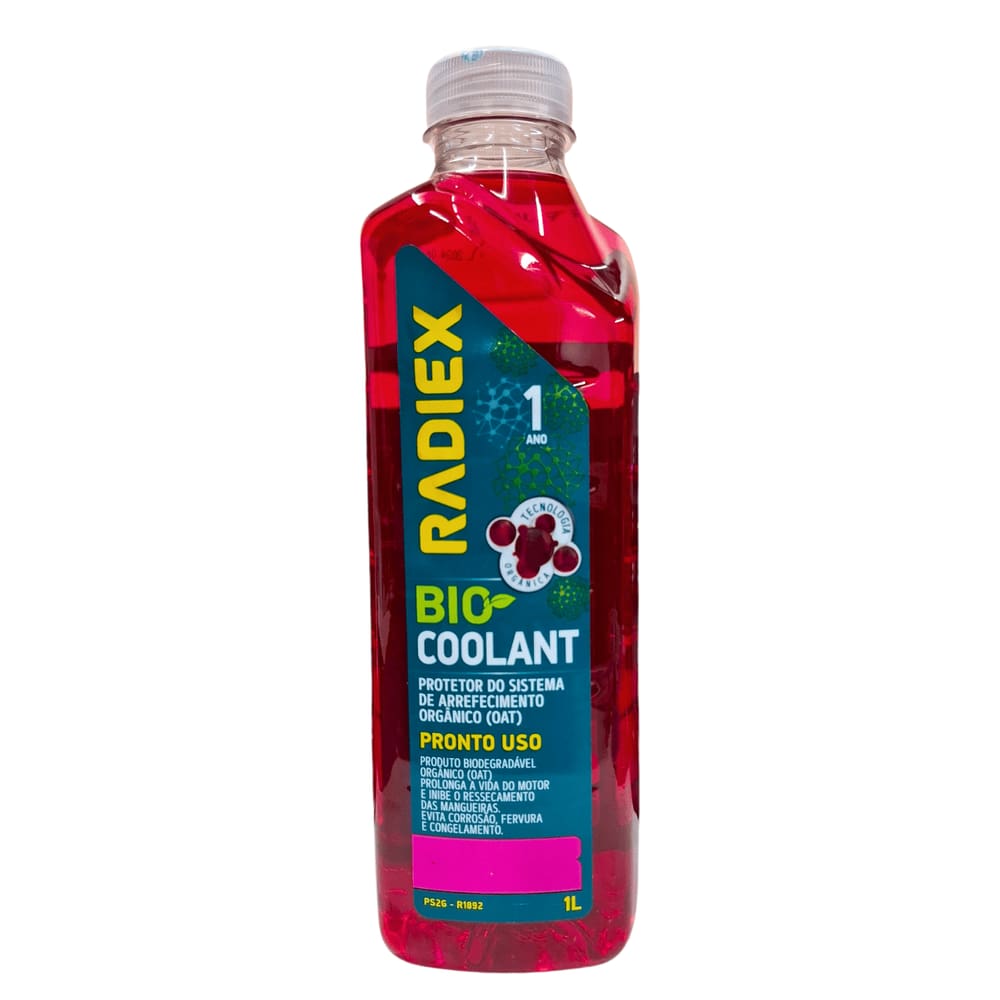 Aditivo para Radiadores e Antifervura Orgânico Radiex Bio Coolant Rosa Pronto Uso