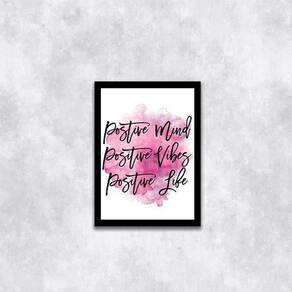 Quadro Positive Mind, Vibes And Life 24X18Cm