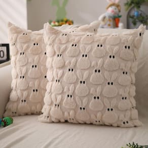 Capas de almofada DFXSZ Easter 45x45cm Conjunto de 2 coelhos bege