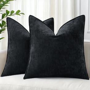 Capas de almofada DecoruHome Chenille 20x20cm, conjunto de 2 pretas