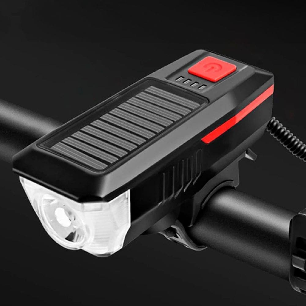 Farol Bike Led T6 Solar Carregável E Usb