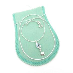 Corrente Feminina 40Cm 0.5Mm Olho Grego Folheada Prata Cr579
