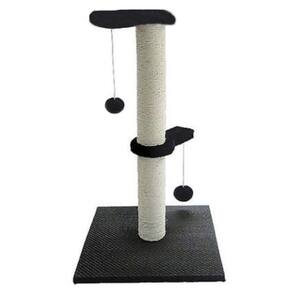 Arranhador P/ Gatos Poste C/ Brinquedo Duplo Exclusivo Preto
