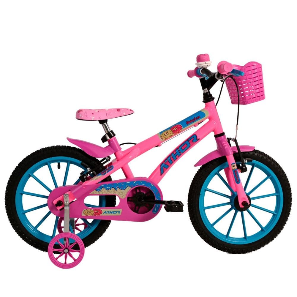 Bicicleta Infantil Feminina Aro 16 Baby Lux Rosa Athor