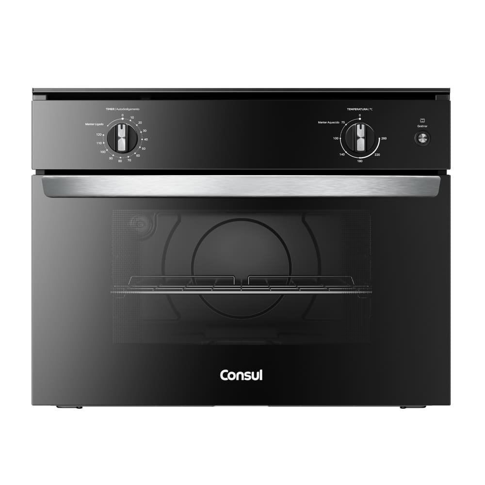Forno de Embutir Elétrico 47 litros Consul Preto com Timer e Função Gratinar - COB47BE