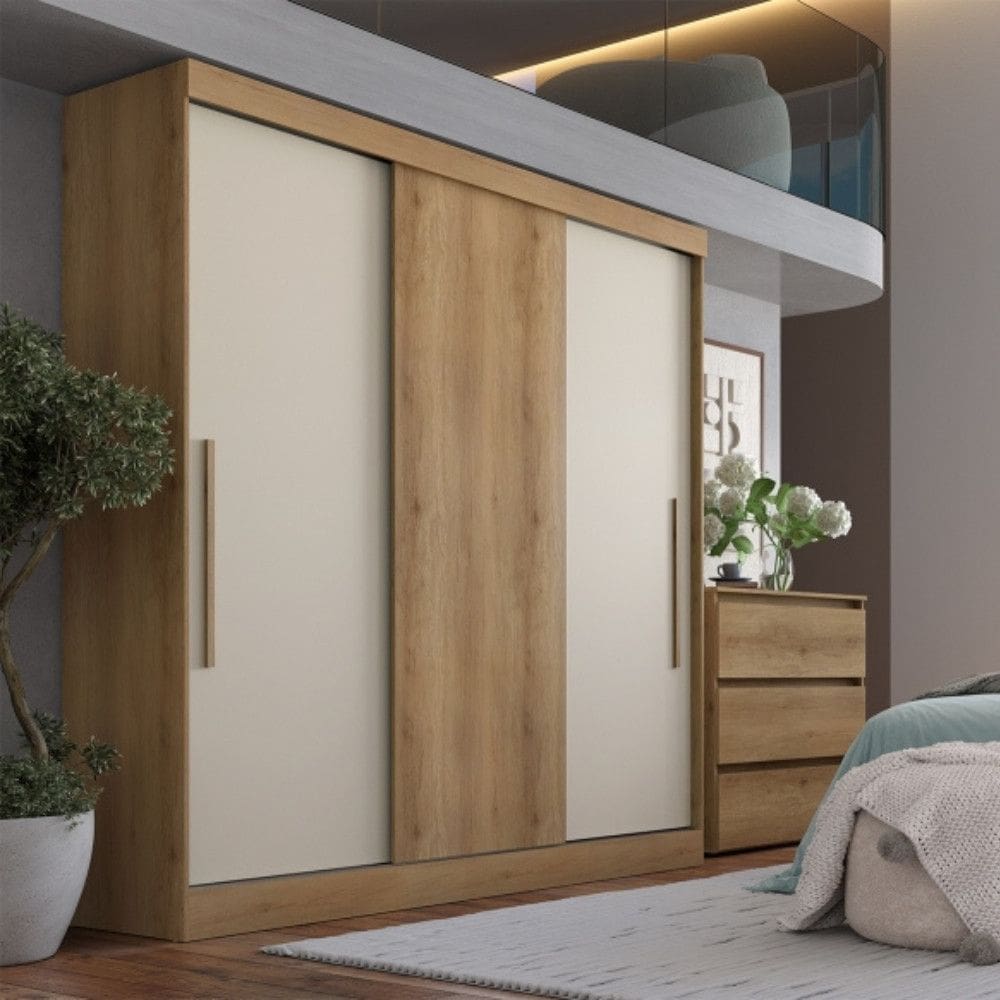 Guarda Roupa Casal Flex 3 Portas de Correr Vision THB