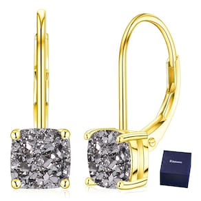 Brincos Kosuwo em prata esterlina 925 Druzy para mulheres